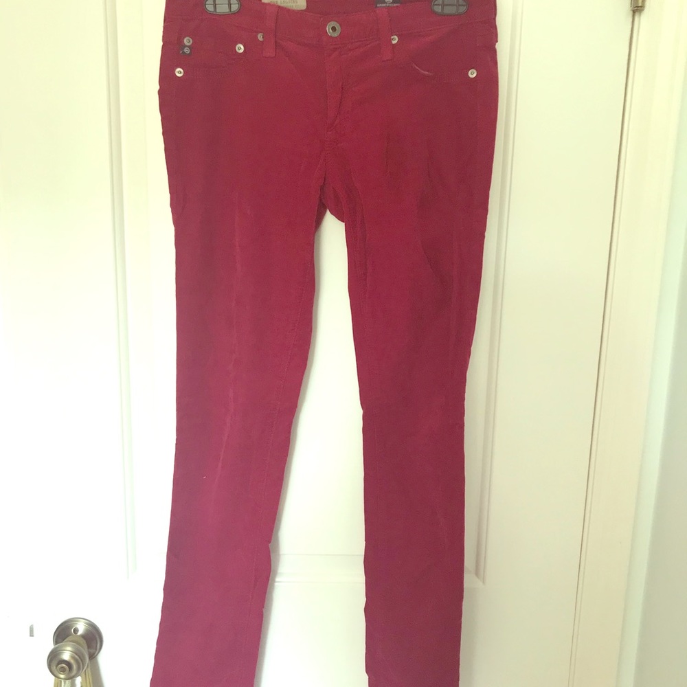 AG skinny crimson cordouroy jeans